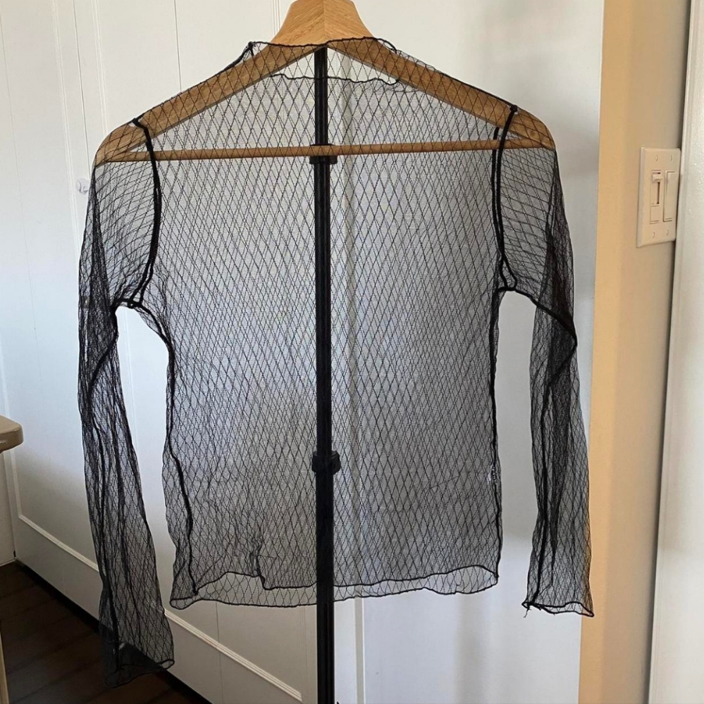 SOLD! Sheer mesh shirt /fishnet mesh shirt
